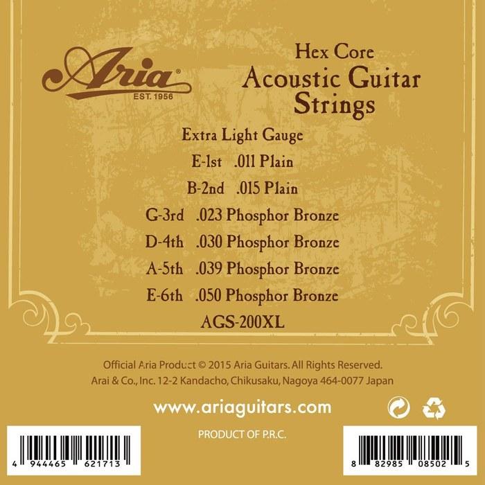 ARIA Acoustic Guitar Strings Extra Light Phosphor Bronze AGS-200XL