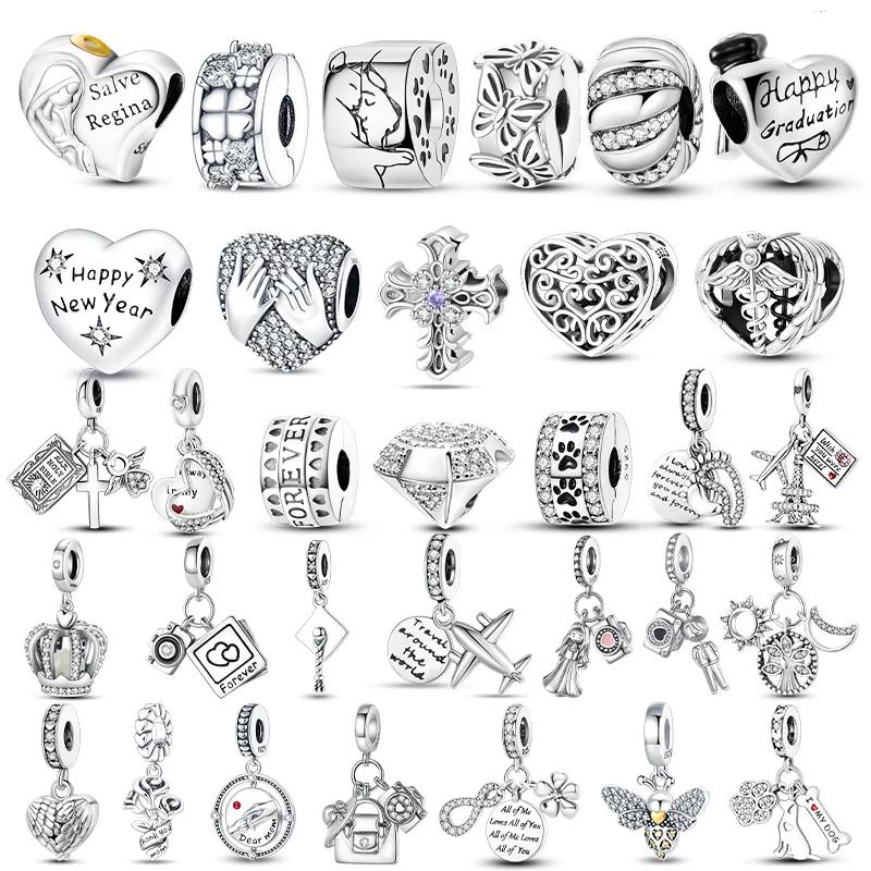 Copper Heart Circular Animal Beads Fit Original Charm Bracelet Women Diy Fashion Copper Jewelry Making