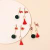 European and American Accessories Asymmetrical Plush Fringed Christmas Earrings Ins Personalized Hairball Retro Earrings