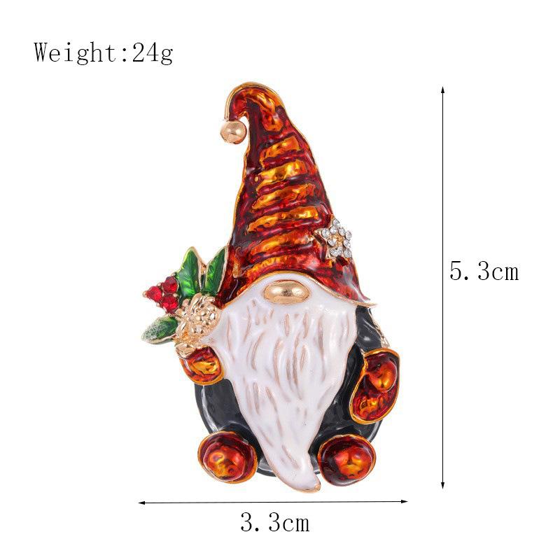 Fashion Christmas Brooch Christmas Tree Shoes Old Man Elk Wreath Snowflake Bell Pin Female