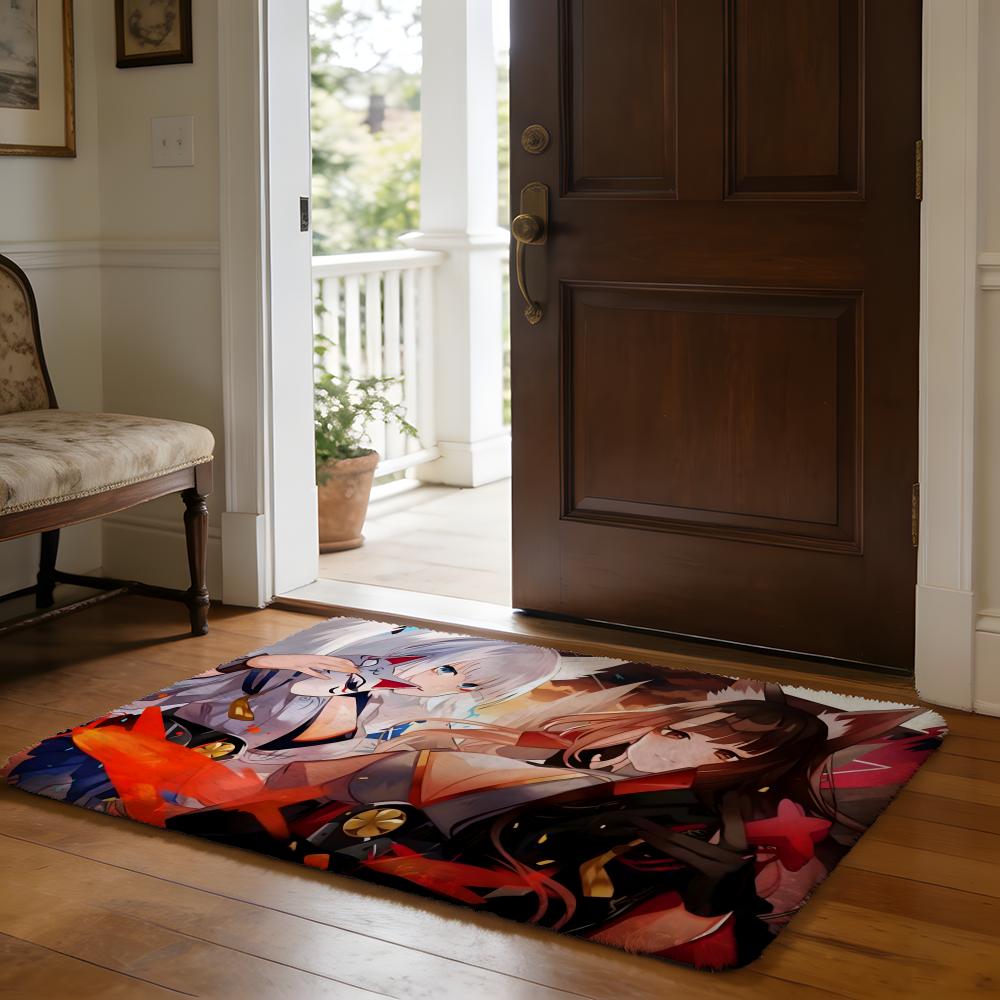 Azur Lane Anime Cartoon Floor Mat Soft Flannel Absorbent Mat Non-Slip Rug Home Bedroom Bathroom