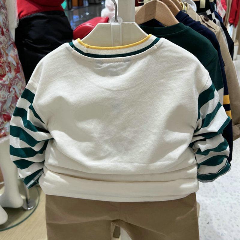 Jungen Langarm Little Bear T-Shirt - Frühling/Herbst 2025 Koreanischer Stil Basisschicht Top