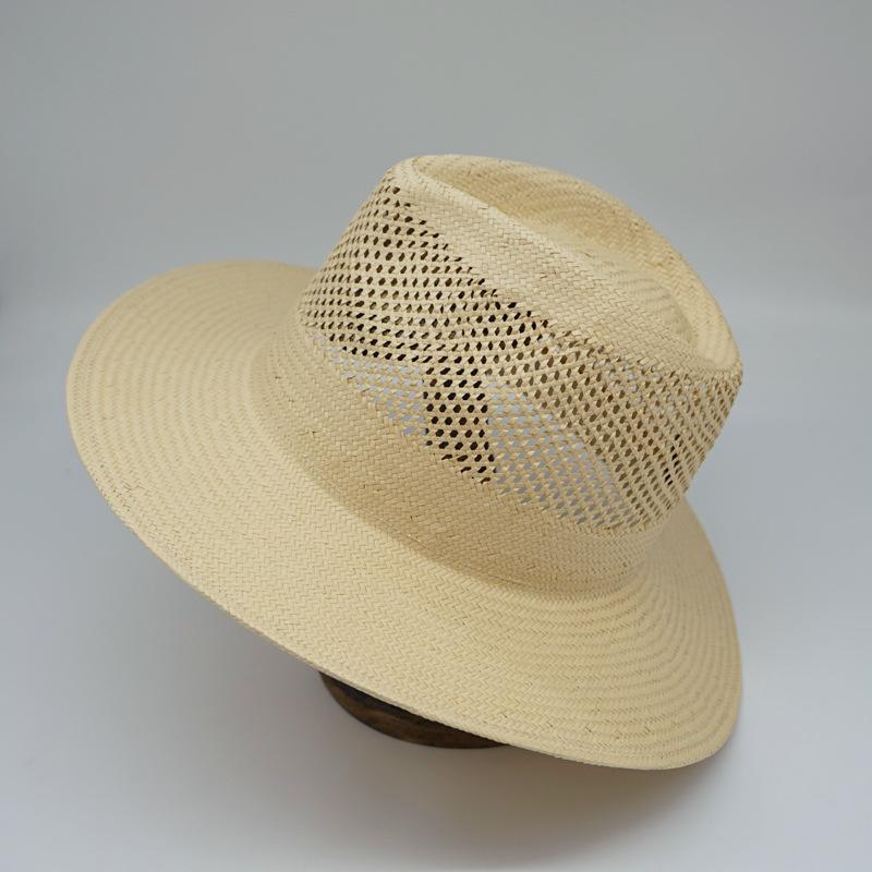 Экспорт Внешняя Торговля Австралия Ручная Работа Полый Бежевый Универсальный Шляпа-Цилиндр Джаз Французский Ретро Британский Универсальная Соломенная Шляпа M（56-58cm）