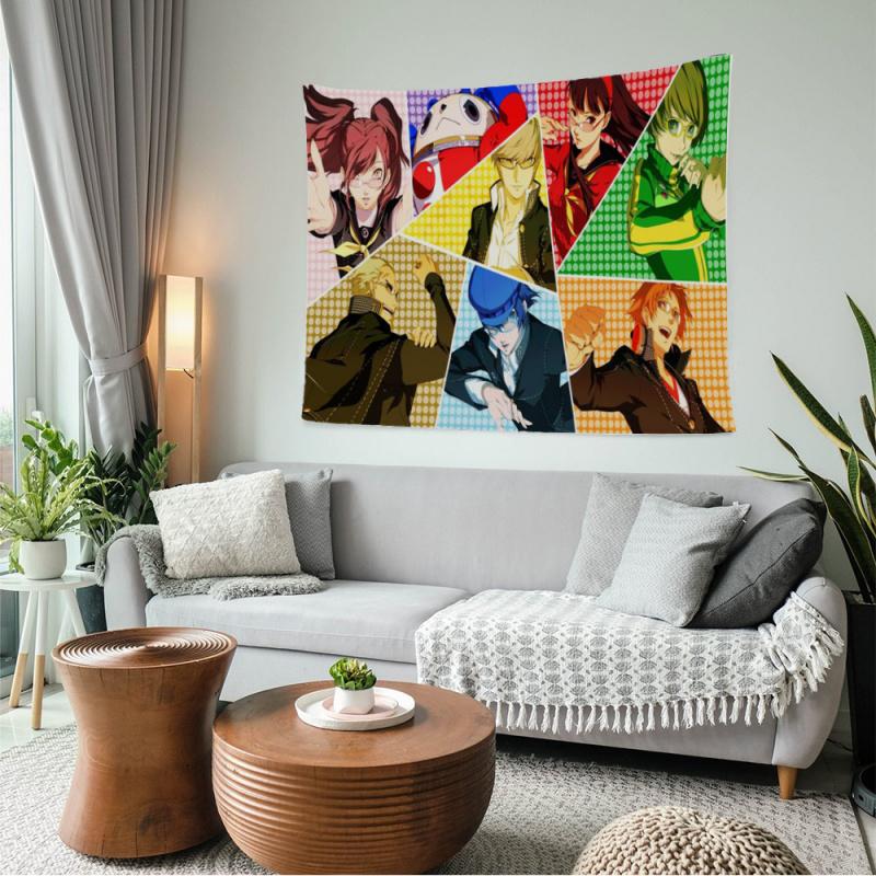VIKAMA High Saturation Color High Definition Digital Printing Multi Person Anime Character Style Tapestry For Home Decoration