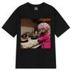 Fun Housewife Cat Meme Tshirt Retro Top for Men and Women Fashionable Harajuku Summer Print 100 Pure Cotton Tshirt