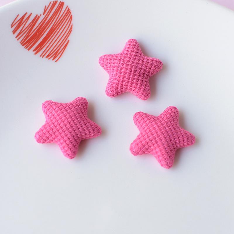 10Pcs Cute Heart-shaped Knitted Fabric Wrap Accessories for DIY Hair Clips Hairpins Girls' DIY Handcrafted Flatback Decoration