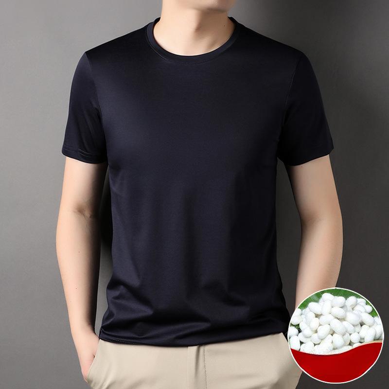 

Summer Men s T-shirt Short-sleeved Crew Neck High-end Casual Bottoming Shirt Men s Clothes M