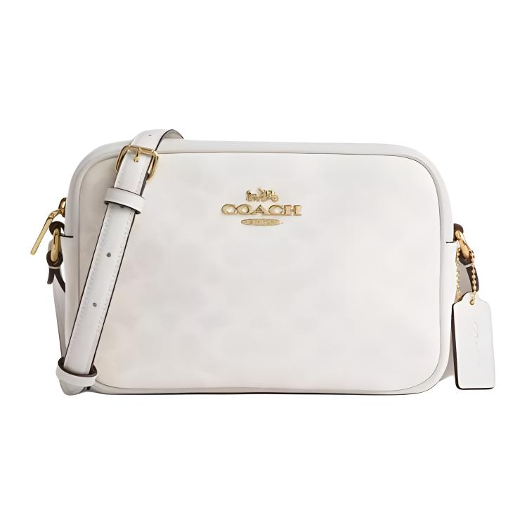 Coach Jamie 22 Letter Logo Coated Canvas Crossbody Shoulder Bag Small Women bags White CZ186-IMXU5 Basic Set (Bag+Dust Bag)