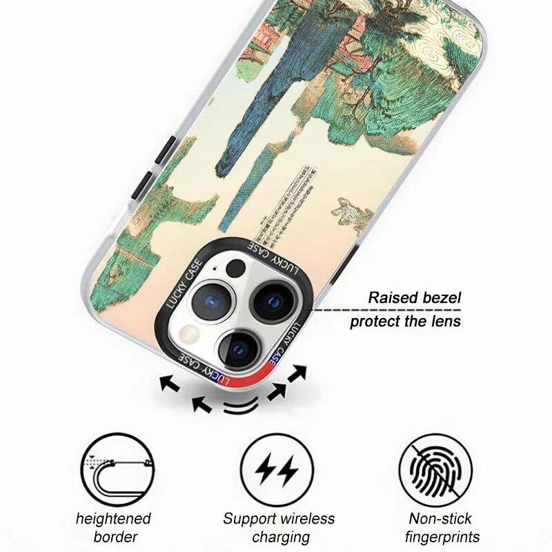 Husa pentru telefon peisaj pentru iPhone 12 Husa iPhone 13 11 15 14 Pro Max XR XS X 7 8 Plus SE 2020 Husa moale rezistenta la socuri cu peisaj laser