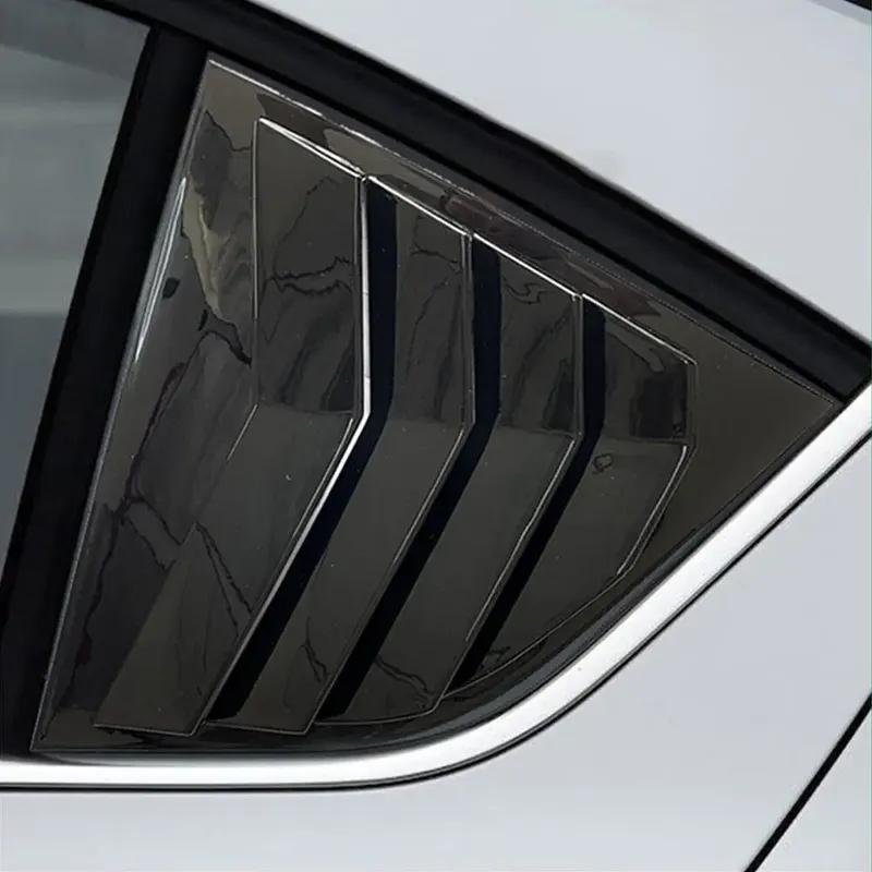 For Skoda Octavia MK3 2013- Car Rear Window Louver Shutter Cover Side Vent Blinds Trim Sticker ABS Exterior Accessories