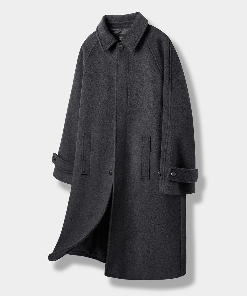 DIMITRI BLACK Essential Cashmere Balmacaan Coat_Charcoal