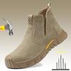 Botas de Segurança para Trabalho de Soldagem da Moda Masculina Botas com Biqueira de Aço Sapatos de Soldador Anti Escaldadura Segurança Sapatos Indestrutíveis Camurça Botas Protetoras de Inverno