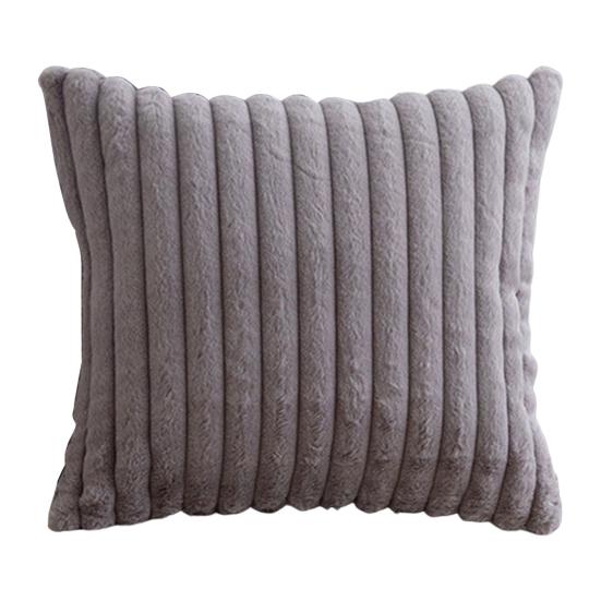 Poszewka na poduszkę Miękka pluszowa w paski Czysty kolor Kwadratowy kształt Sypialnia Salon Sofa Dekoracja Poszewka na poduszkę Poszewka na poduszkę