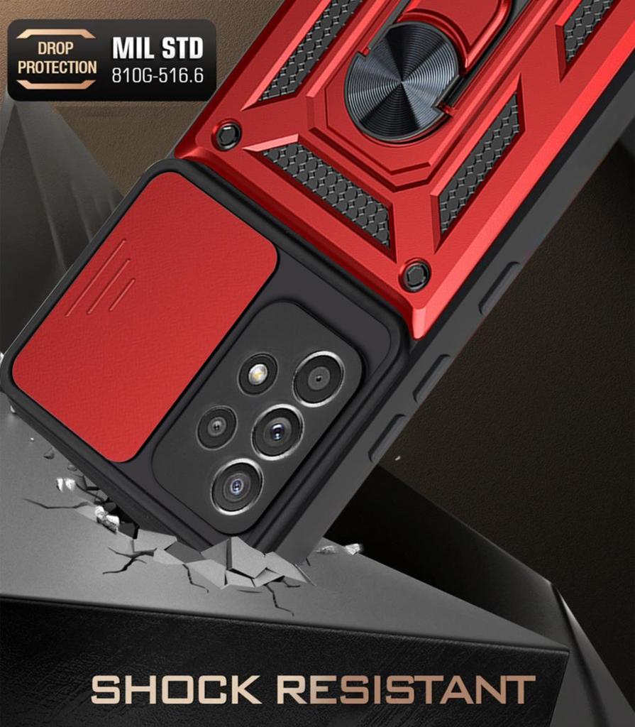 Phone Case For OPPO Reno 4 5 5Z Lite Realme 8 Pro A15 A15S A94 A53 A32 A72 A73 A74 A93 A54 4G 5G Ring Bracket Push Window Cover