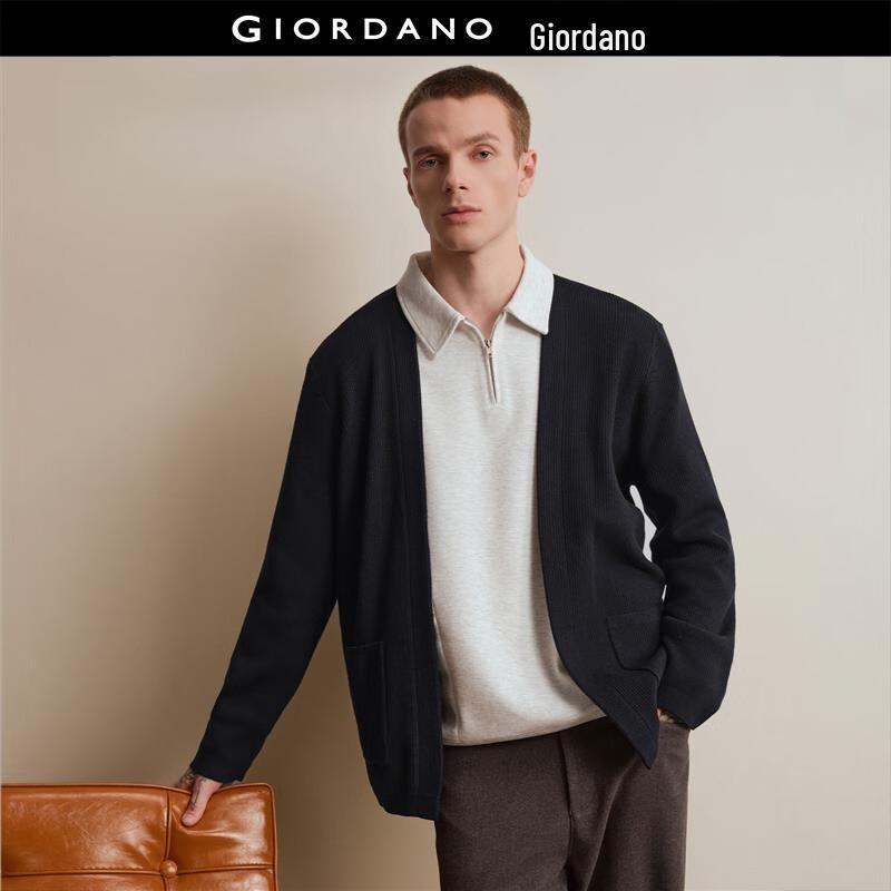 Giordano Men s Designer Loose Fit Knit Cardigan M