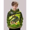 Boy Clothes Fishing Print Children's Hoodies Loose Casual Child Sweatshirt Fashion Tops Outdoor Comfortable Children's Clothing