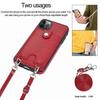 Lederhülle mit Kartenfächern für iPhone 12 Pro Max, weiche Silikonhülle für Apple 13, vertikal hängende Hülle für 7/8 Plus
