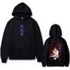 Anime Demon Slayer Kokushibo Double Sided Print Hoodie Men Women Cartoon Fashion Oversized Streetwear Fleece Hoodies
