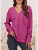 European-American Women's V-Neck Long Sleeve Button Shirt - New Fall/Winter 2025 Collection
