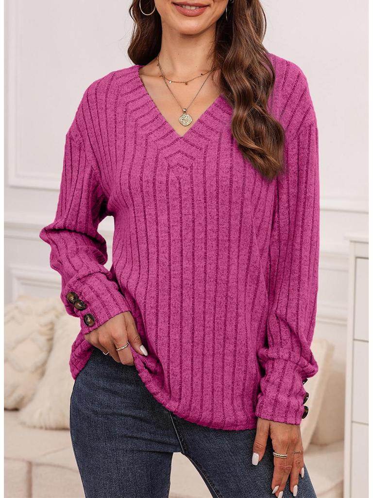 European-American Women's V-Neck Long Sleeve Button Shirt - New Fall/Winter 2025 Collection