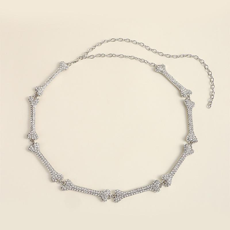 Premium Women's Waist Chain Bone Rhinestone Metal Waist Chain Fashion Luxury Women's Waist Chain