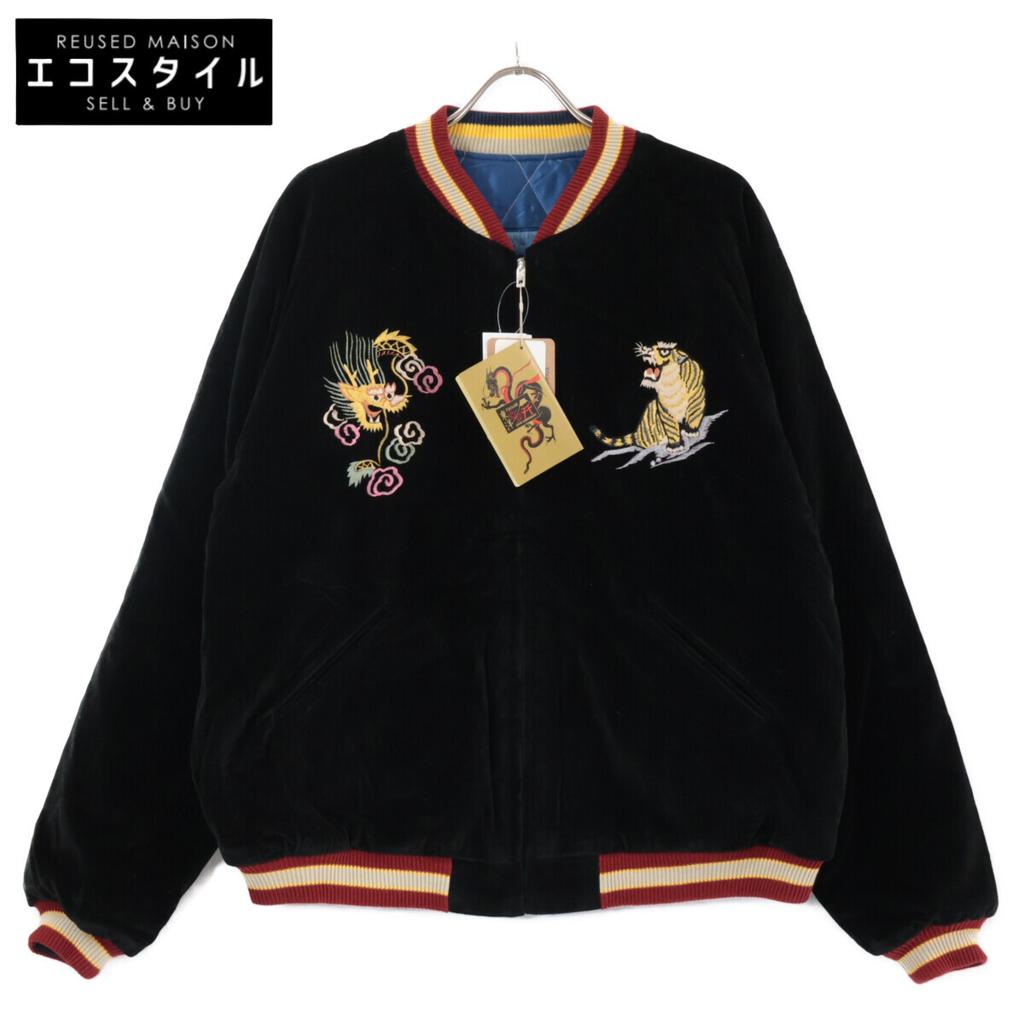 TOYO ENTERPRISE [TT15664HY] Hinoya 75th Anniversary Reversible Velvet Souvenir Jacket XXL Black / blueUsed