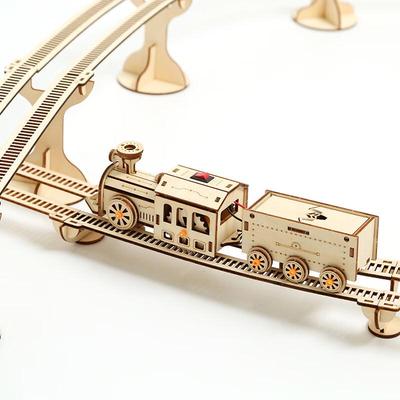 3D Wooden Electric Train Track Puzzle