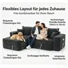 L-Shape Corner Sofa, Cloud Sofa, 264cm (104") with Chaise Longue, XXL Deep Seat, No Assembly Required, Modular Sofa in Black Chenille for Living Room