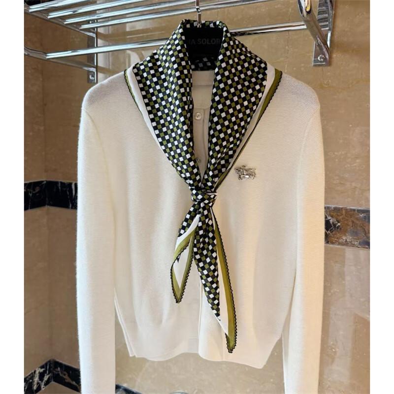 NINA SOLOR Plaid Mulberry Silk Scarf