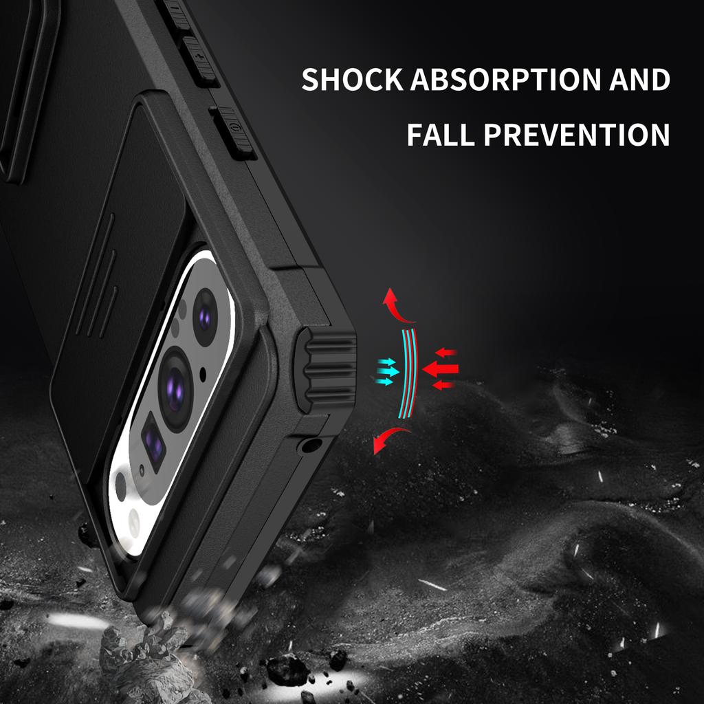 For Google Pixel 9/9 Pro Case Camera Slider PC+TPU Phone Cover with Kickstand