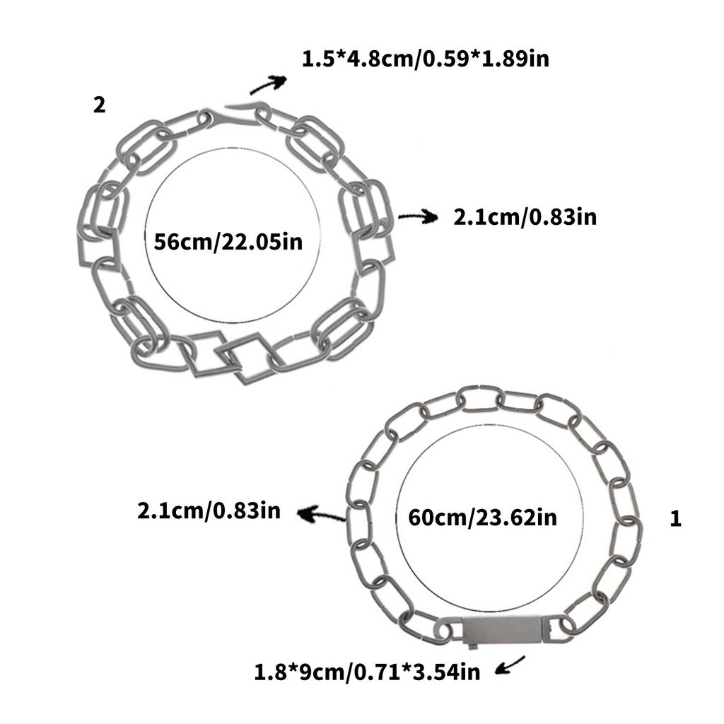 Simple 17 Clasp Necklace Titanium Steel Texture Daily Wear Necklace Perfect for Fashionable Women and Professional