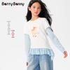 BARRY BANNY Girls' Cooling Faux Two-Piece Mesh Sleeve T-Shirt