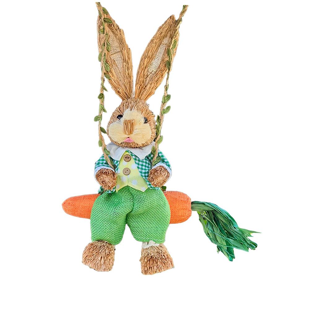 Easter Bunny Figurine Decorative Animal Sculpture Easter Gift Garden Statue for Farmhouse Desk Micro Landscape Bedroom Office