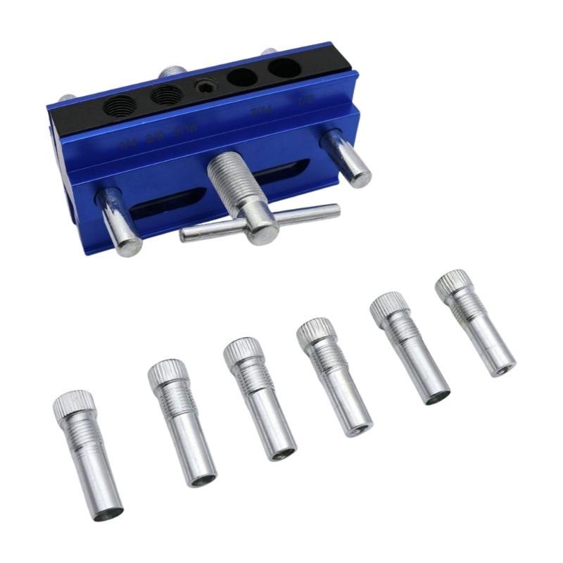 Centering Doweling Jig Drill Jig For Straight Holes Biscuit Joiner Set With 6 Drill Guide Bushings Adjustable