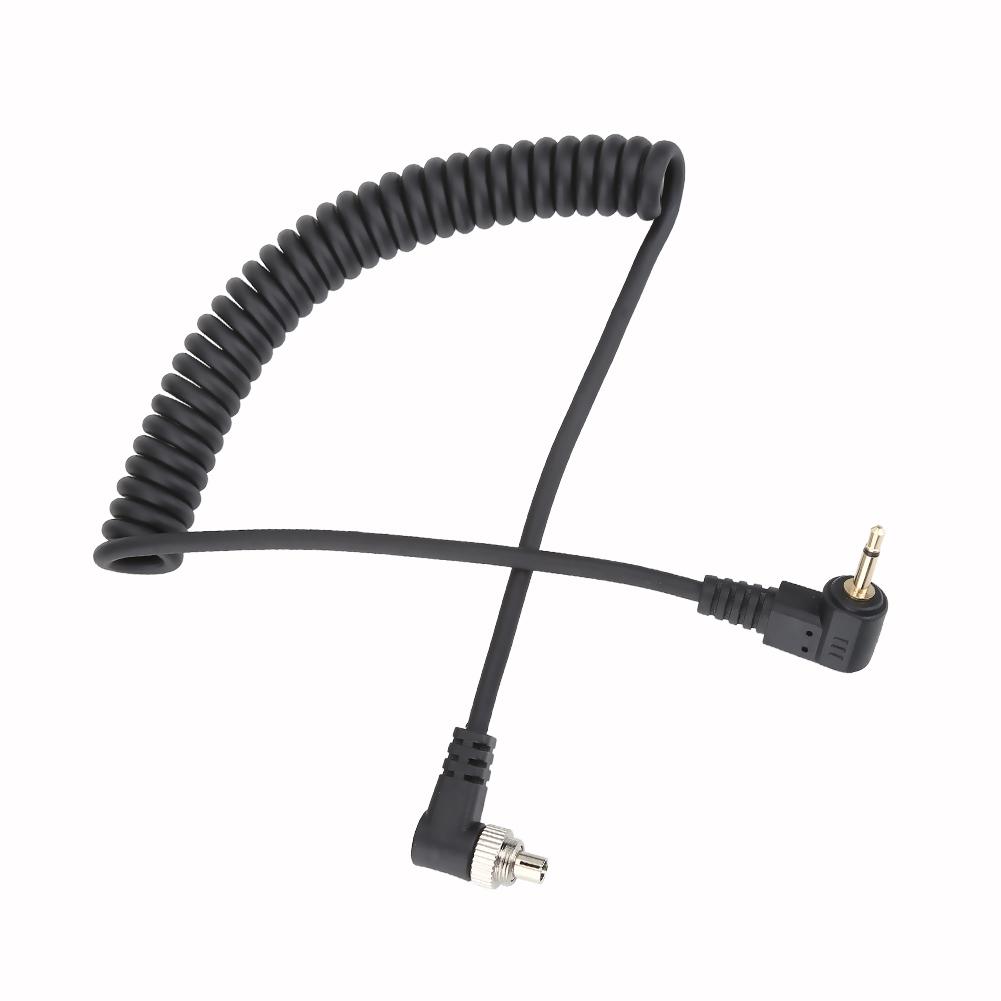 2.5mm to Male Flash PC Sync Cable Cord with Screw Lock Extended Coiled Wire Flash Sync Cord Flash Sync Cable Flash PC Sync Cable чёрный