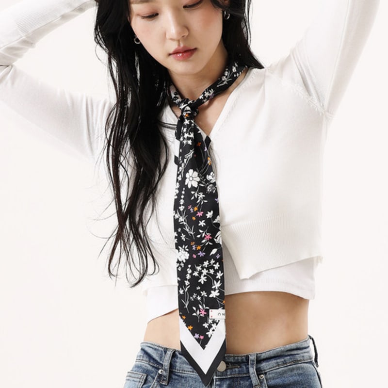 ONSZ BW Floral Silk Twilly Scarf
