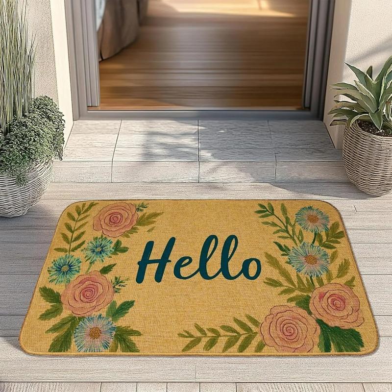Merry Christmas Door Mat Welcome Floor Mat Anti-Slip Front Doormat for Bedroom Bathroom Indoor Porch Decor Entrance Rug for Home