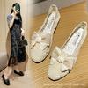 Fashion 2025 Spring Summer Breathable Air Mesh Flats Women Cut Out Bowknot Shoes Lace Loafers Ladies Barefoot Mocassines Mujer Boat Shoe