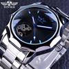Mens Automatic Mechanical Watch With Hollow Design Fashion Casual Stainless Steel Buckle Alloy Strap