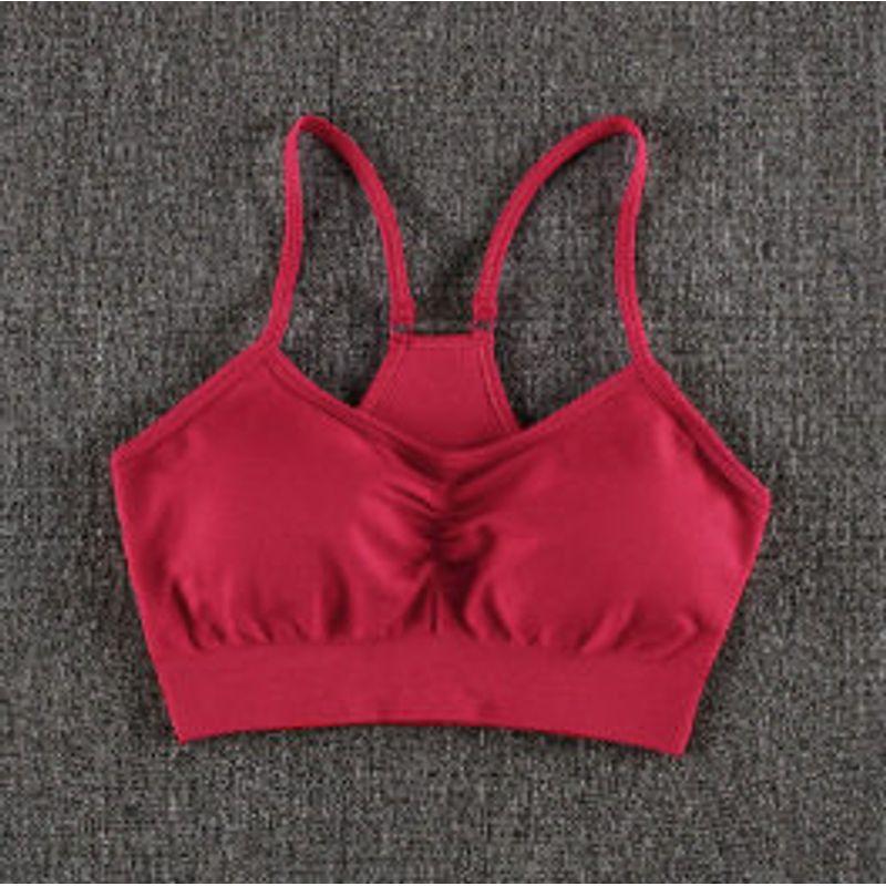 

European and American New Style Plus-Size Jacquard Yoga Outfit Set, Butt-Lifting Yoga Pants, Sports Bra Tank Top, Quick-Dry Clothing Red Bra M