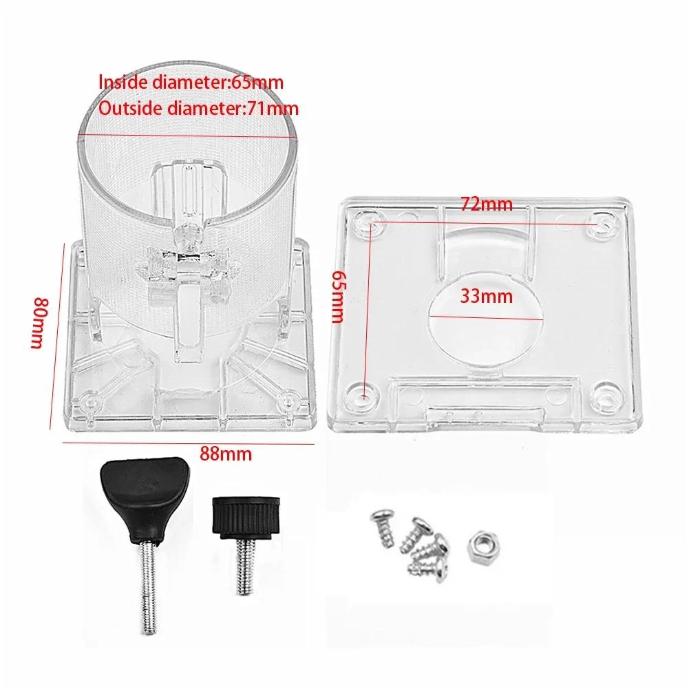 1 pièce Couvercle de défonceuse Couvercle de défonceuse Base transparente en plastique Assemblage de protection avec poignée rotative Pour machine à défoncer 3701 3703