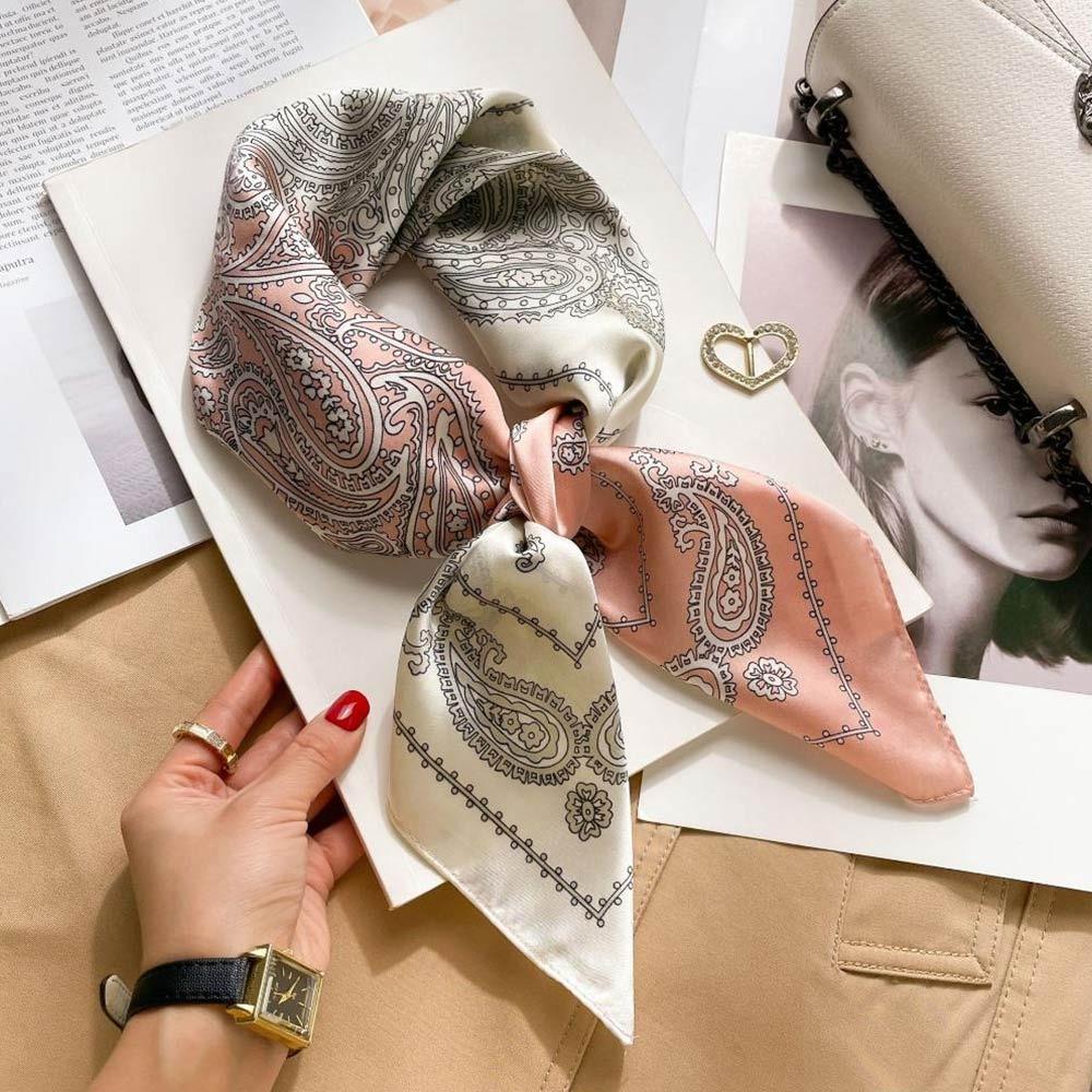 Lightweight Square Neckerchief 70x70cm Purse Scarf Versatile Headscarf  for Women