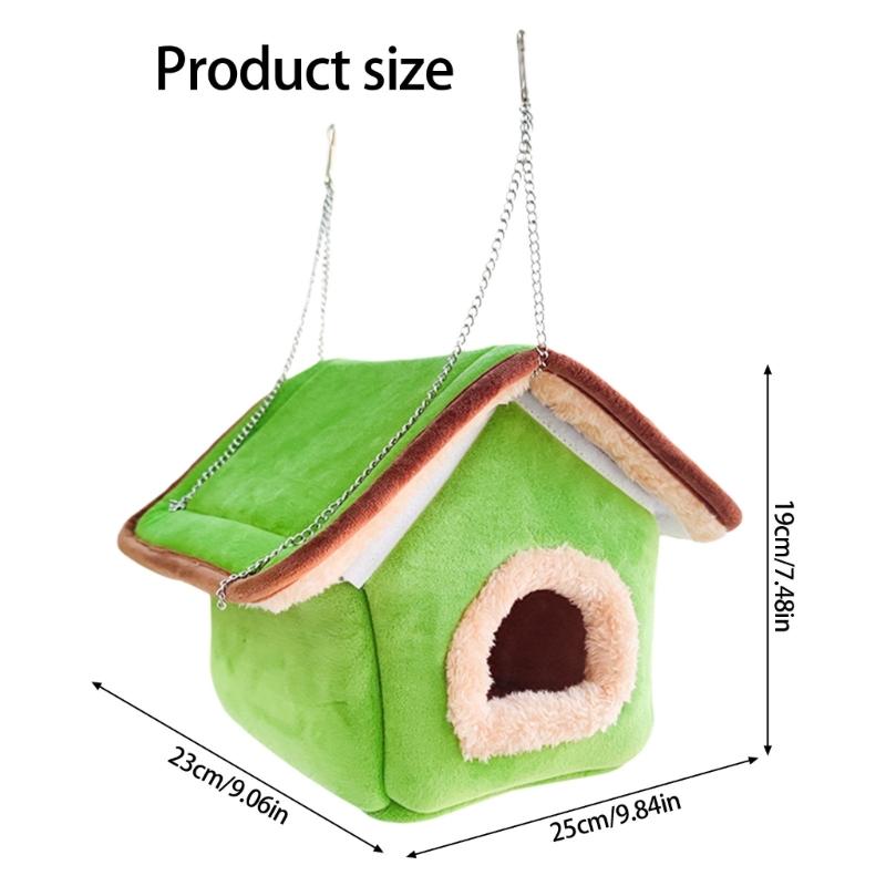 Hanging Bird Nest Warm Plush Shelter Safe Mount Multiple Color For Parrots Easyly Maintenance