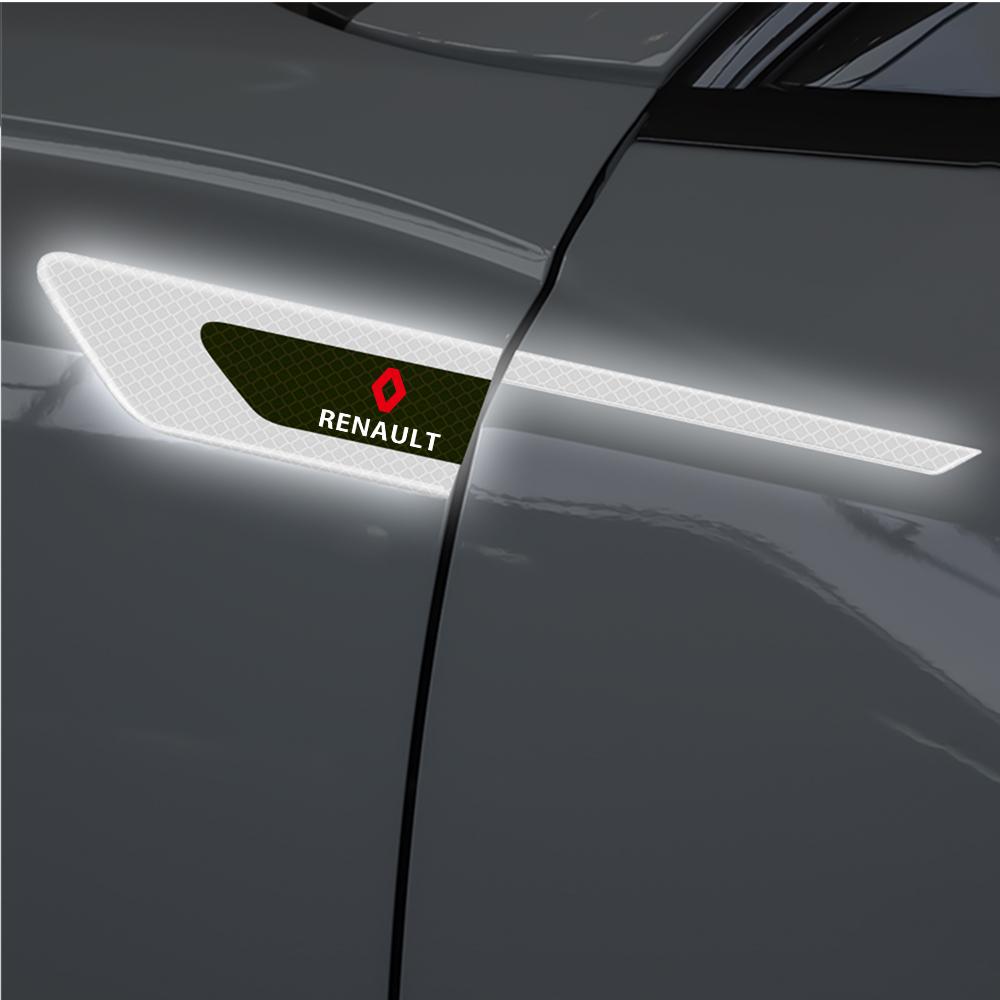 2Pcs Car Reflective Side Body Fender Safety Warning Sticker For Renault RS Koleos Captur Kadjar Megane Clio Scenic DACIA Duster SS6
