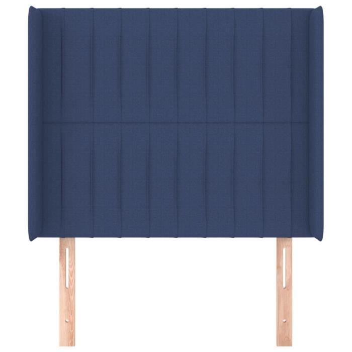 VidaXL Headboard with Ears Blue 103x16x118-128 Cm Fabric3119814