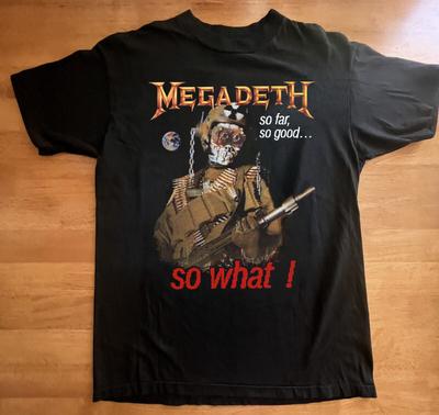 T-shirt Unisex in Cotone Megadeth So Far So Good So What Taglia Intera CS330
