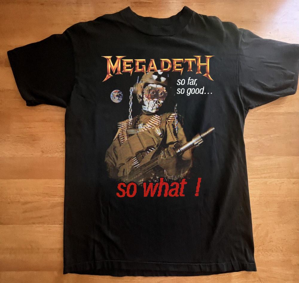 

Megadeth So Far So Good So What Хлопковая футболка унисекс Полный размер CS330 S