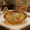 Yousheng Clear Chicken Storage Box Multi-purpose Snacks Candies Nuts Foods Container Jar Jewelry Holder Kitchen Table Centerpiece Decorative