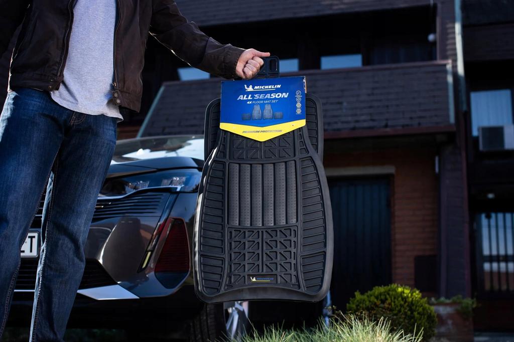 MICHELIN Rubber Floor Mats Set of 4 Black All Season All Weather