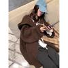 Fashion Loose Cardigan Knitted Hooded Women Sweater Solid Color Casual Coats Lantern Long Sleeves Office Large Knit Jacket Top Clothing